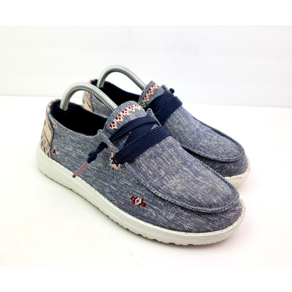 Hey Dude Wendy Flora Womens Size 5 Iris Blue Slip On Casual Loafer Shoes - Picture 1 of 13